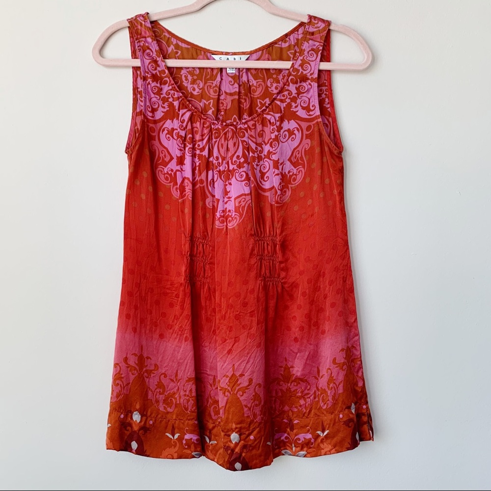 CAbi #672 True Love Silk Blouse Tank Top Size Small